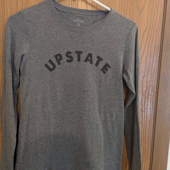 Hamilton and Adams Long Sleeve Graphic T Heather Gray-Upstate Top Women's Size M - Picture 2 of 4